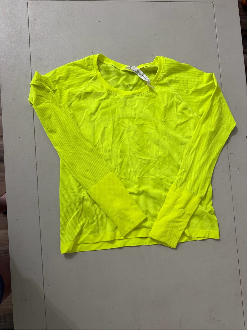 lululemon athletic Neon Yellow Long Sleeve  Top